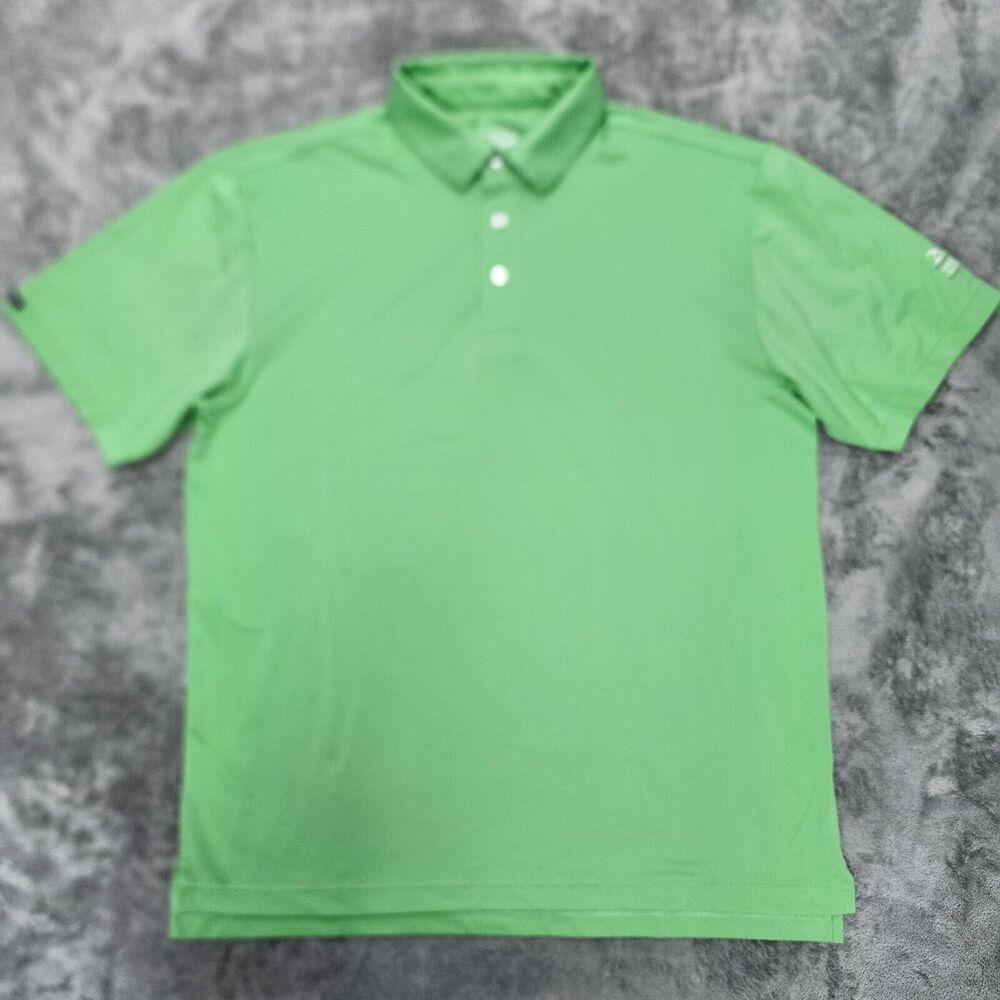 Straight Down Men's Green Performance Golf Polo Shirt Size XL